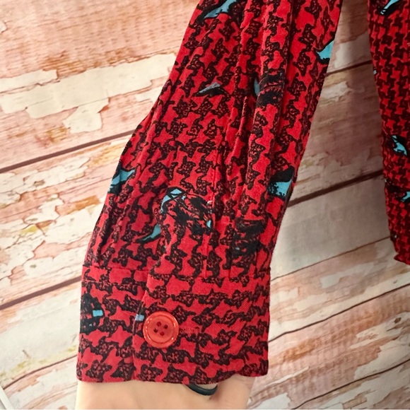 VINTAGE Houndstooth Cowboy Boot Button Up Shirt - Picture 5 of 7